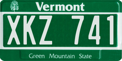 VT license plate XKZ741