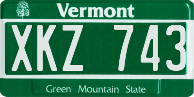 VT license plate XKZ743