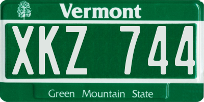 VT license plate XKZ744