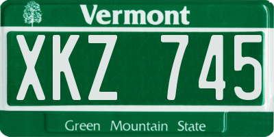 VT license plate XKZ745