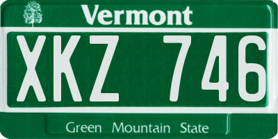 VT license plate XKZ746