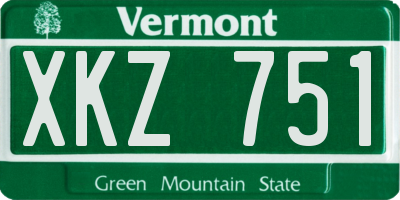 VT license plate XKZ751