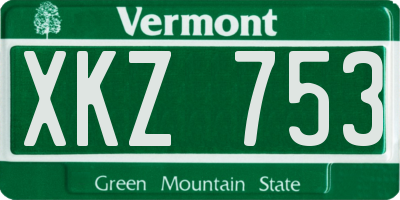 VT license plate XKZ753