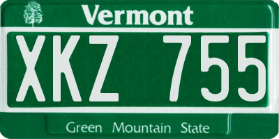 VT license plate XKZ755