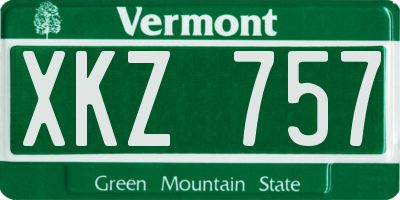 VT license plate XKZ757