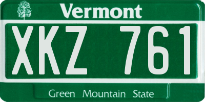 VT license plate XKZ761