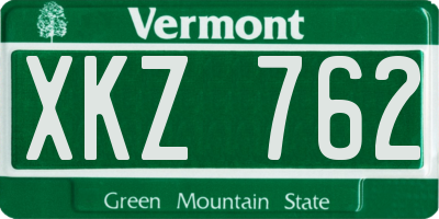 VT license plate XKZ762