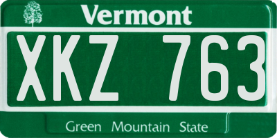 VT license plate XKZ763