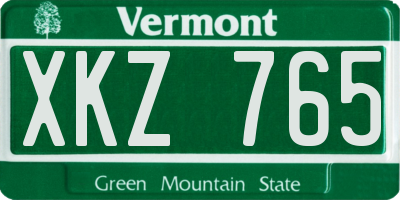 VT license plate XKZ765