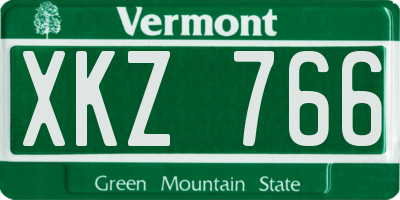 VT license plate XKZ766