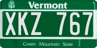 VT license plate XKZ767