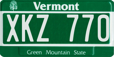 VT license plate XKZ770