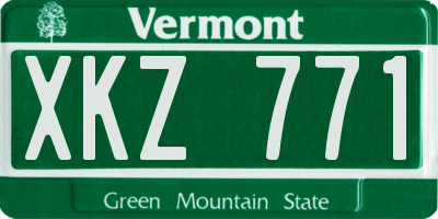 VT license plate XKZ771
