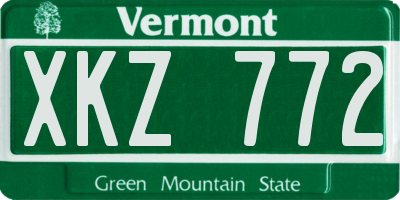 VT license plate XKZ772