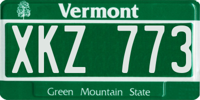 VT license plate XKZ773