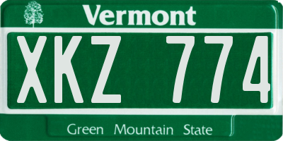 VT license plate XKZ774