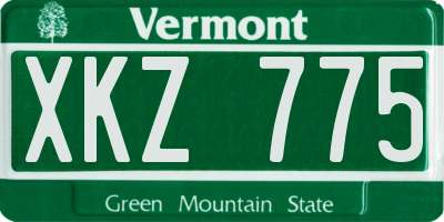 VT license plate XKZ775