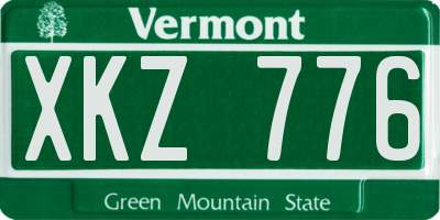 VT license plate XKZ776