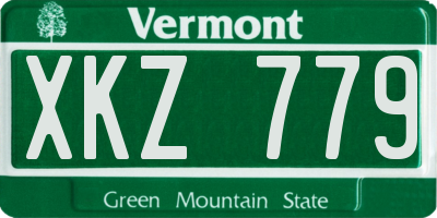 VT license plate XKZ779