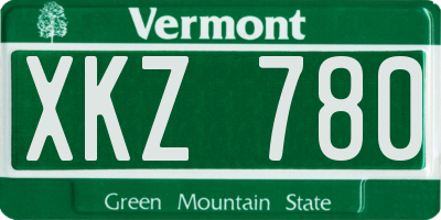 VT license plate XKZ780