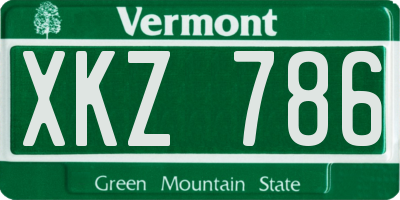 VT license plate XKZ786