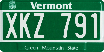 VT license plate XKZ791