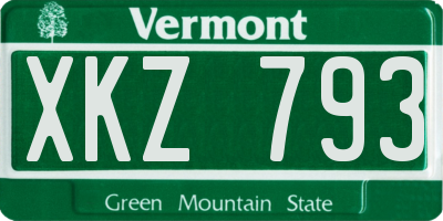 VT license plate XKZ793