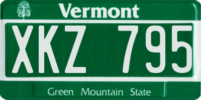 VT license plate XKZ795