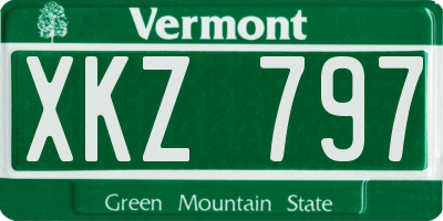 VT license plate XKZ797