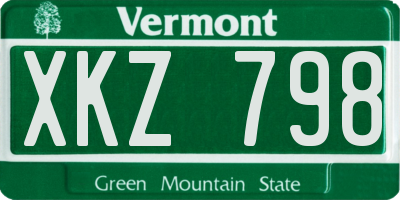 VT license plate XKZ798