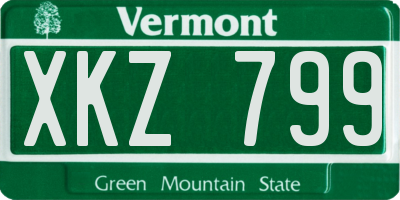 VT license plate XKZ799