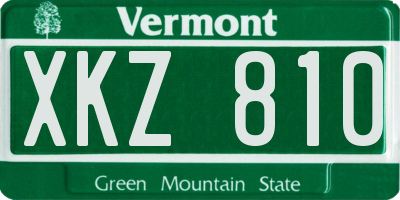 VT license plate XKZ810