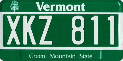 VT license plate XKZ811
