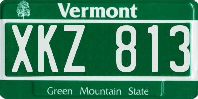 VT license plate XKZ813
