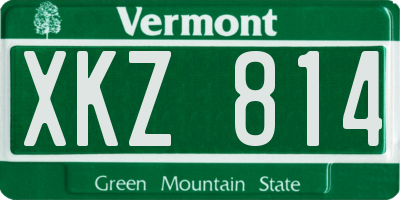 VT license plate XKZ814