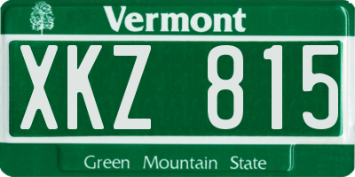 VT license plate XKZ815