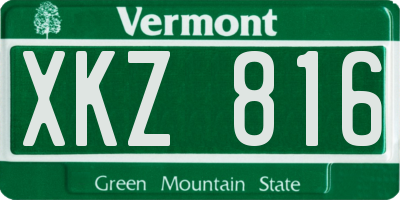 VT license plate XKZ816