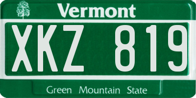 VT license plate XKZ819