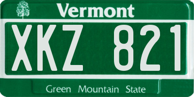 VT license plate XKZ821