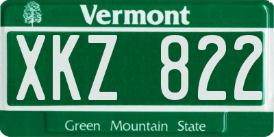 VT license plate XKZ822