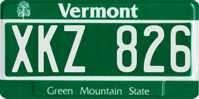 VT license plate XKZ826