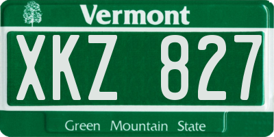 VT license plate XKZ827