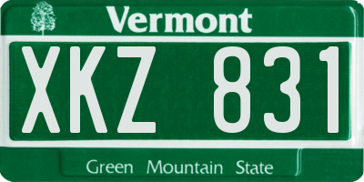 VT license plate XKZ831