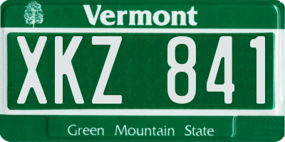 VT license plate XKZ841