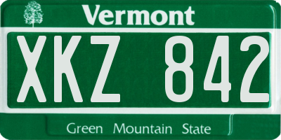 VT license plate XKZ842