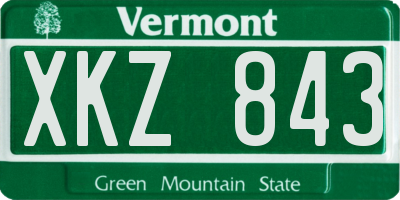 VT license plate XKZ843