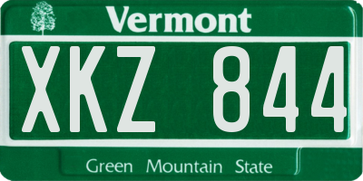 VT license plate XKZ844