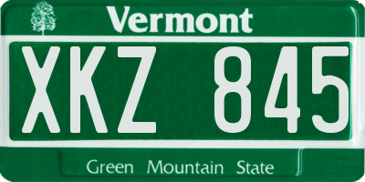 VT license plate XKZ845