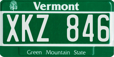 VT license plate XKZ846