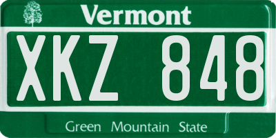 VT license plate XKZ848